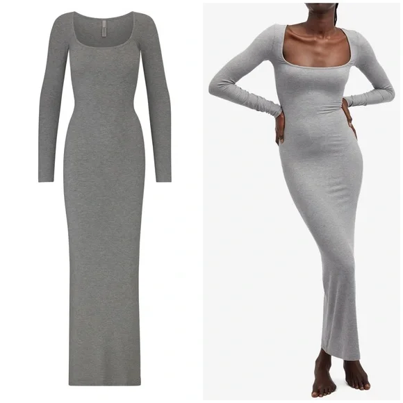 knee length dresses for ladies Long Sleeve Swing Nursing Dress
